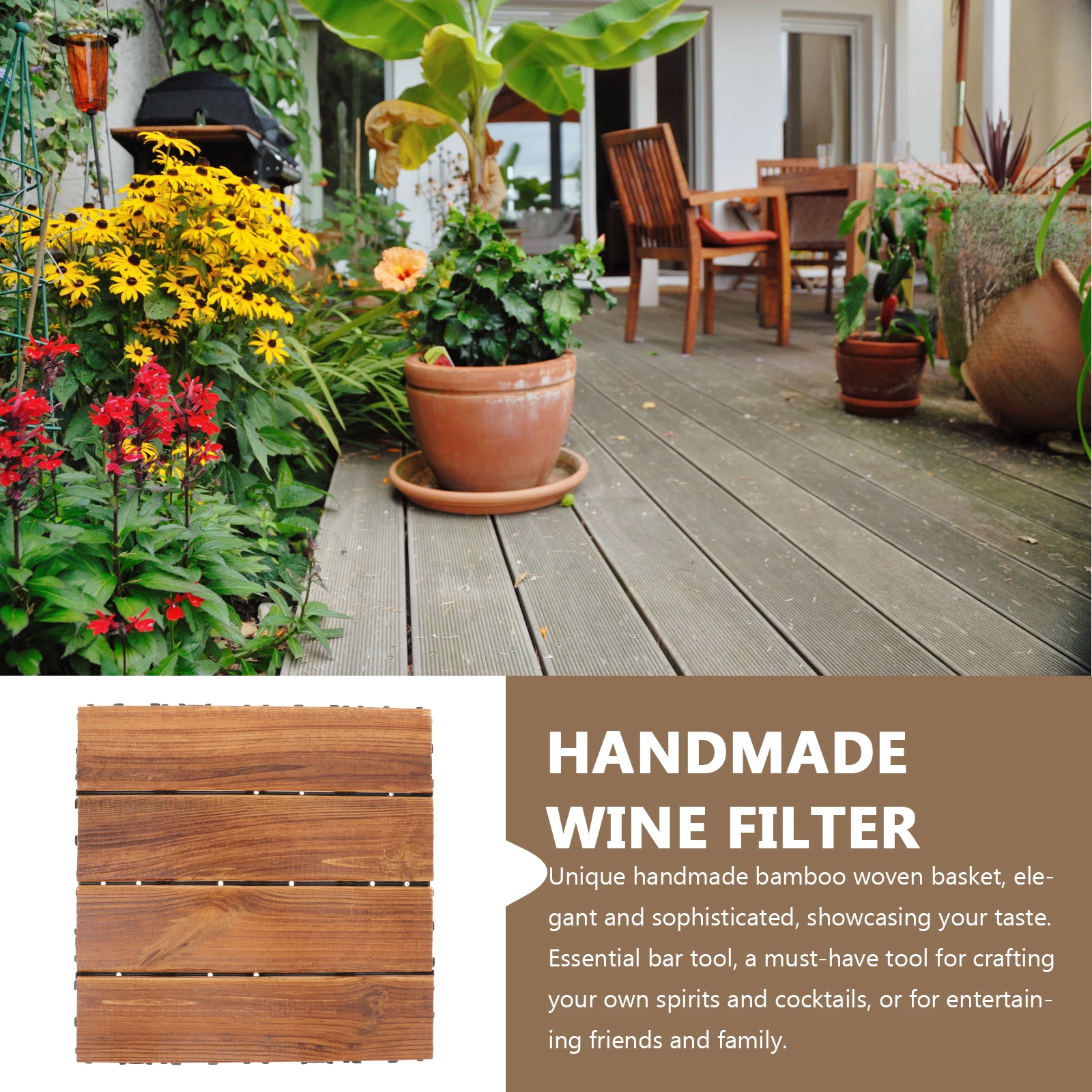 

Anti corrosion Wood Flooring Deck Self assemble Interlocking Wooden Rugs Balcony Ceramic Tile Home Supplies Durable Waterproof
