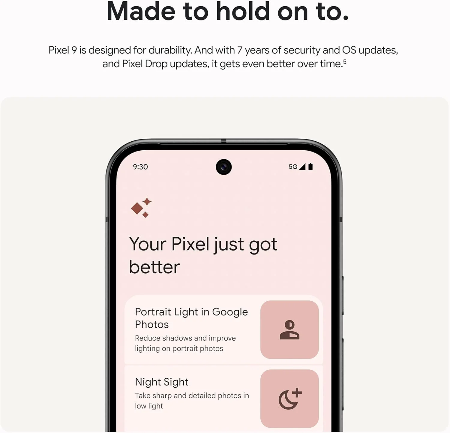 هاتف Google Pixel 9 الجديد مقاس 6.3 بوصات Google Tensor G4 OLED 120 هرتز وذاكرة وصول عشوائي 12 جيجابايت وذاكرة وصول عشوائي 128 جيجابايت و256 جيجابايت 27 وات سلكي بقدرة 4700 مللي أمبير في الساعة NFC