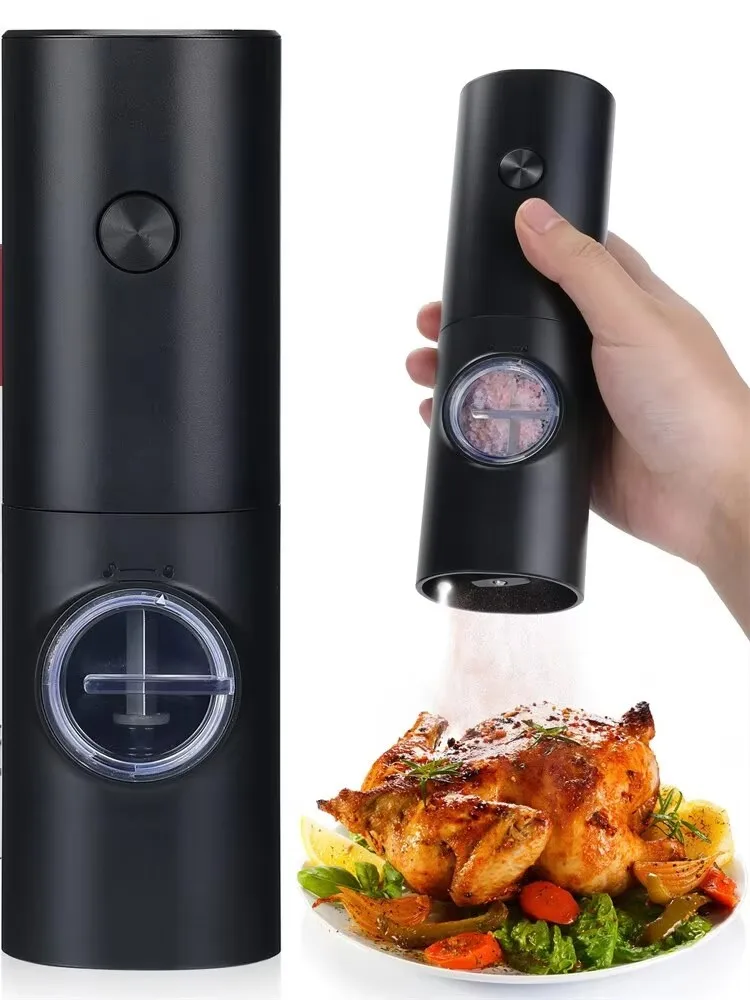 Moulin à sel et à poivre, grossièreté réglable à une main, broyeur rechargeable, outil d'assaisonnement pour Barbecue de cuisine