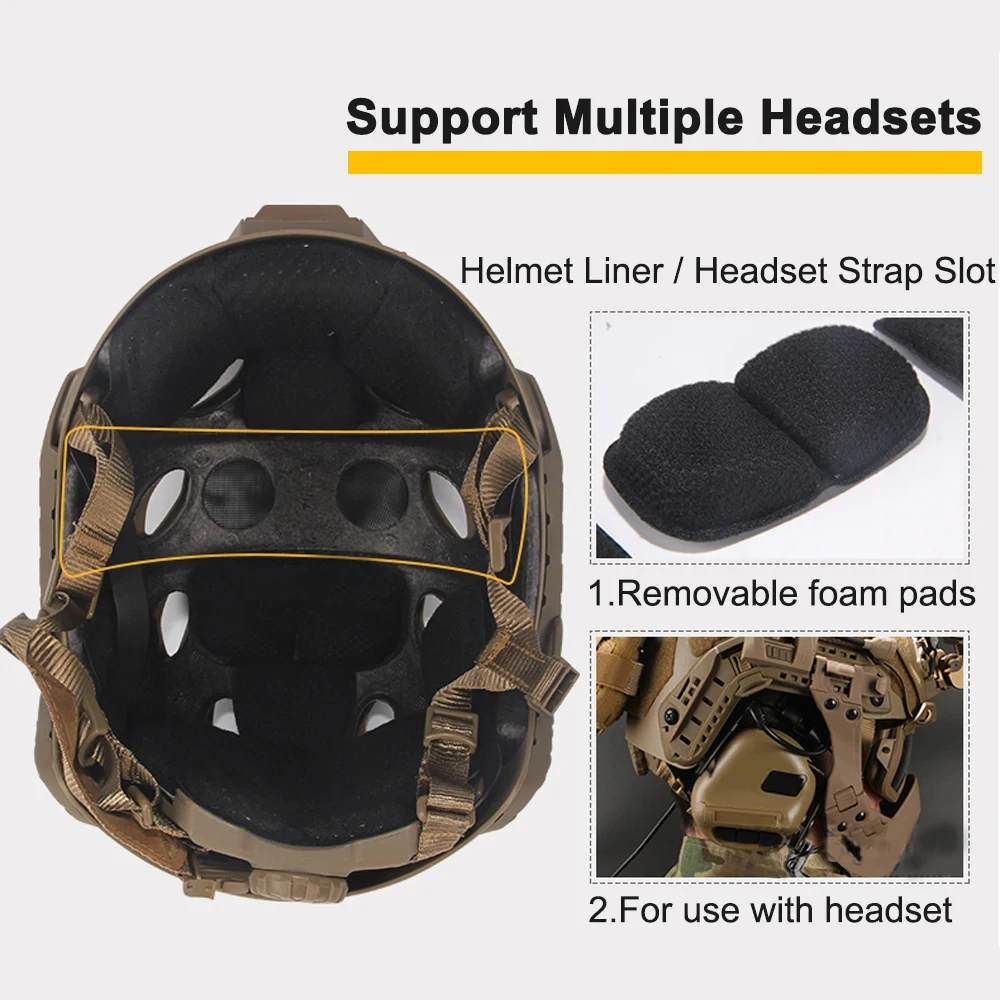 Tactical Airsoft Helmet Set Full Face Fast Helmet Protective Equip with Mask Headset Goggles NVG Model for CS Hunting Shooting