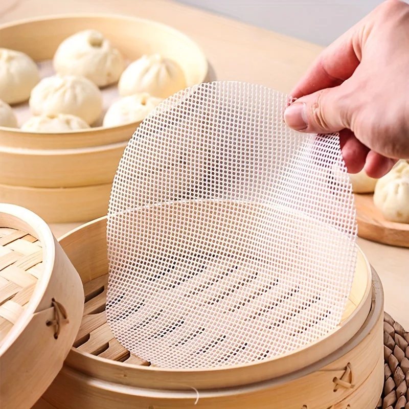 5Pcs Silikon Dampfer Pad Hohe Temperatur Widerstand Dampfer Tuch Wiederverwendbare Nicht-Stick Dampfer Liner Dim Sum Kochen Dampf matte – Detail 2