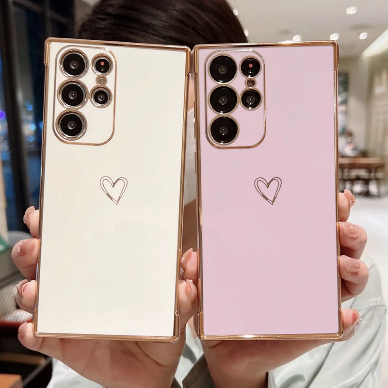 Soft Silicone Love Heart Phone Case For Samsung Galaxy A13 A53 A12 A52 S 4G 5G S20 FE S22 S21 S23 Ultra S22 Plus A23 A33 Cover