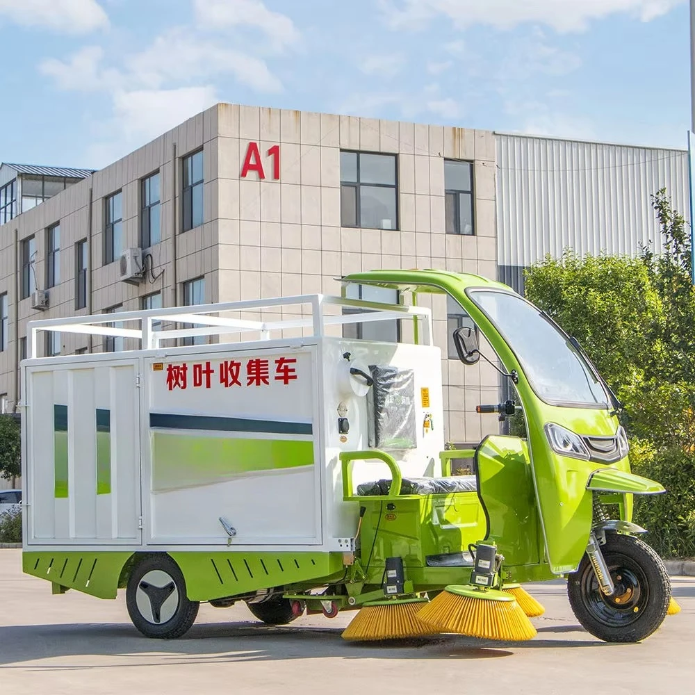 Electric Battery Operated Leaf Collection Machine Two Brush Ride-On 4300W Vacuum Sweeper Parks Gardens Campuses Residential