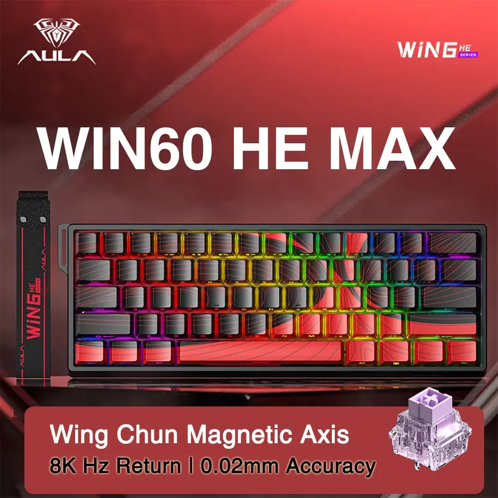 AULA WIN60 WIN68 HE Esports Magnetic Switch Keyboard Rapid Trigger 8K Return RGB Hotswap 60% 68% Custom Game Keyboard