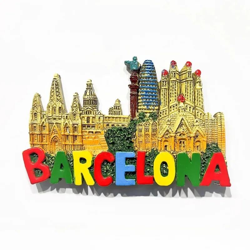 Spain Barcelona Fridge Stickers Tenerife Travel Souvenirs  Benidorm Valencia Madrid Park Güell Fridge Magnets Birthday Gifts