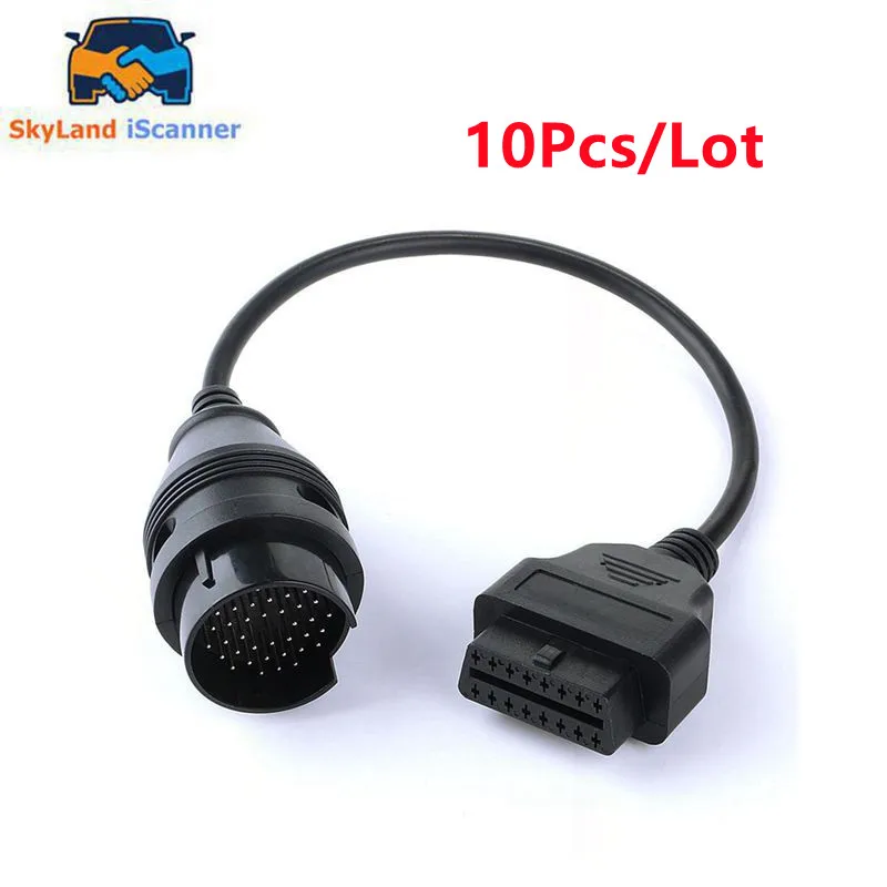 10Pcs/Lot 38 Pin to 16 Pin OBD2 OBD Car Diagnostic Adapter Cable Black For Mercedes For Benz Car Diagnostic Cable Free Shipping