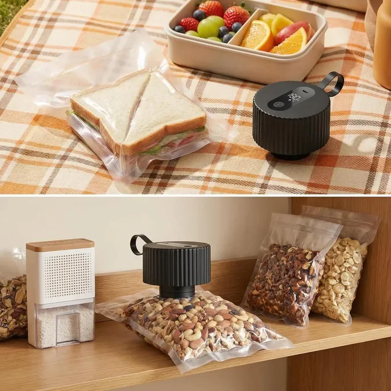 3‑in‑1 Handheld Electric Mason Jar Vacuum Sealing Machine Kit Automatic Food Sealer for Canning Jars Home Kitchen Food