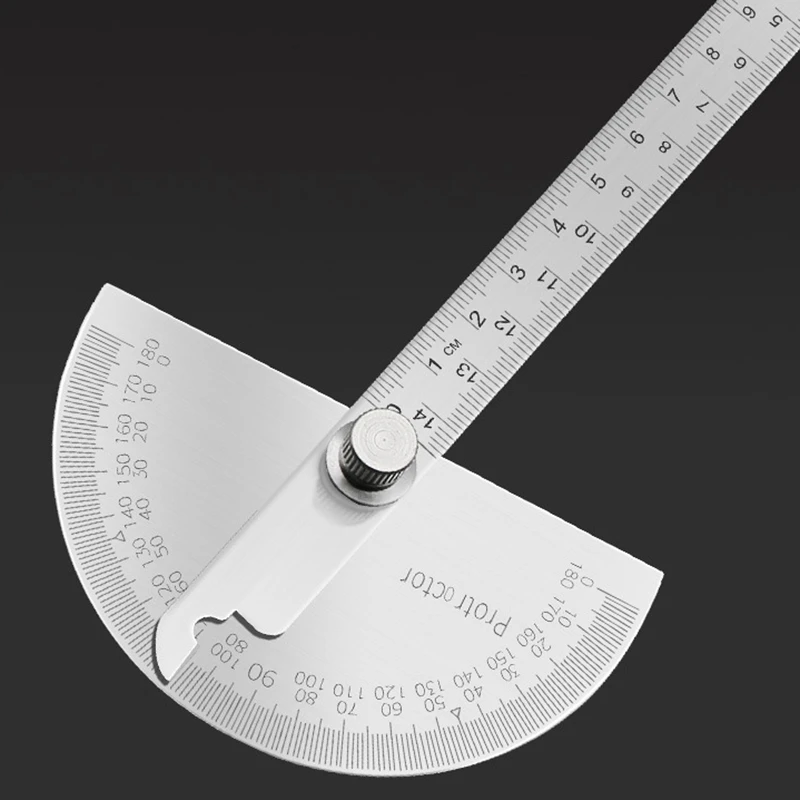 Protractor Indexing Gauge Stainless Steel 180 Degree Semicircle Carpenter's Square