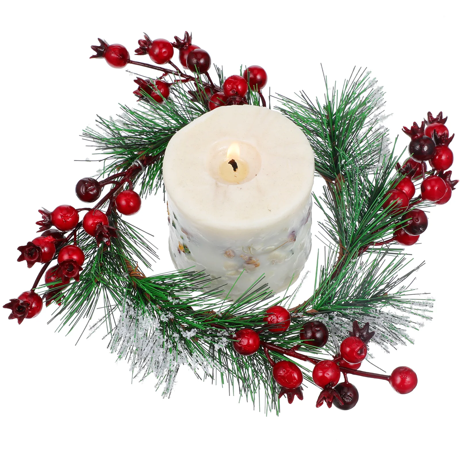 

Resin Artificial Berry Wreath Round Garland Door Decor Wall Hanging Wedding Home Christmas Decoration Pomegranate Style Reusable