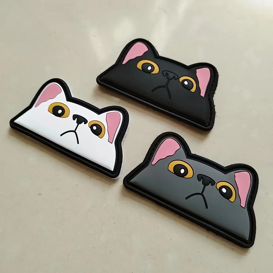 Parche velcro táctica gato negro PVC bordado para mochila Molle - imagen 5