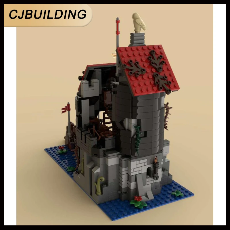 847PCS Moc Abandoned Wolfpack Tower Architecture Model Building Blocks DIY Creative Assembly Bricks Toy MOC-66312