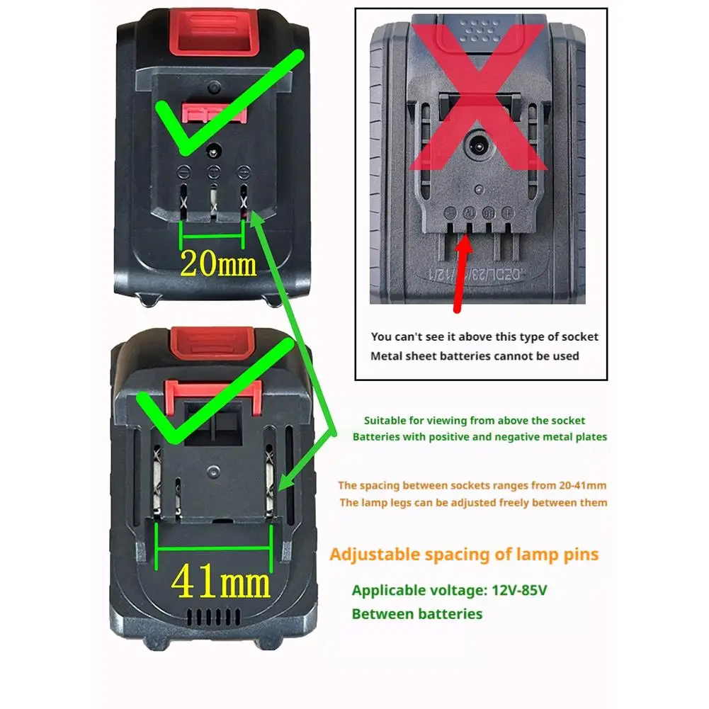 Picture 3: Lithium-Ion Battery Work Light Battery LED Power Strong Light Tool Portable Long-Lasting Accessories Work A4S8