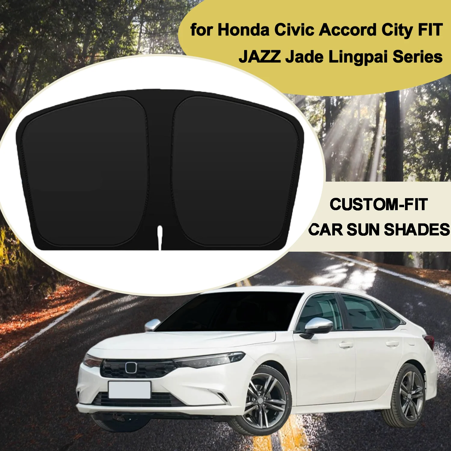

For Honda Civic Accord City FIT JAZZ Jade Lingpai 2010-2025 Windshield Sun Shade Accessories Custom Fit Sunshade Foldable Sun