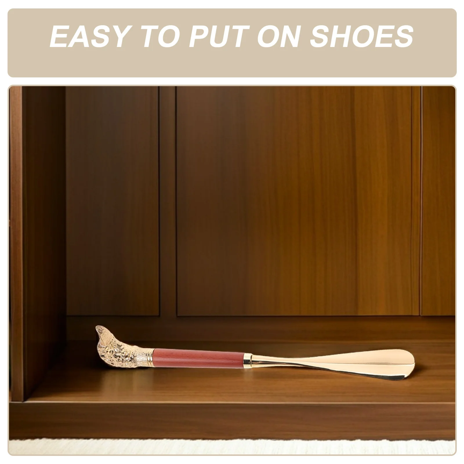 Long Handle Horn Metal For Seniors Women Kids Ergonomic Helper Portable Travel Shoe Puller Durable Household Shoe Accessories