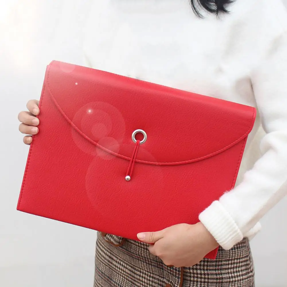 File Bag  Modern Detailed Widely Use  Faux Leather File Organizer Office Accessories