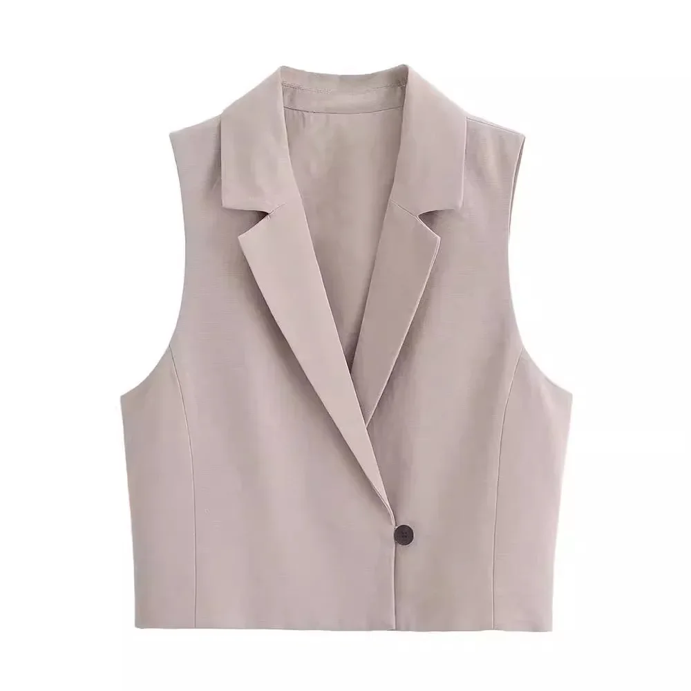 Camisola alças monocromática feminina, conjunto de shorts casual unissex, trespassado duplo, design francês, nova moda, verão