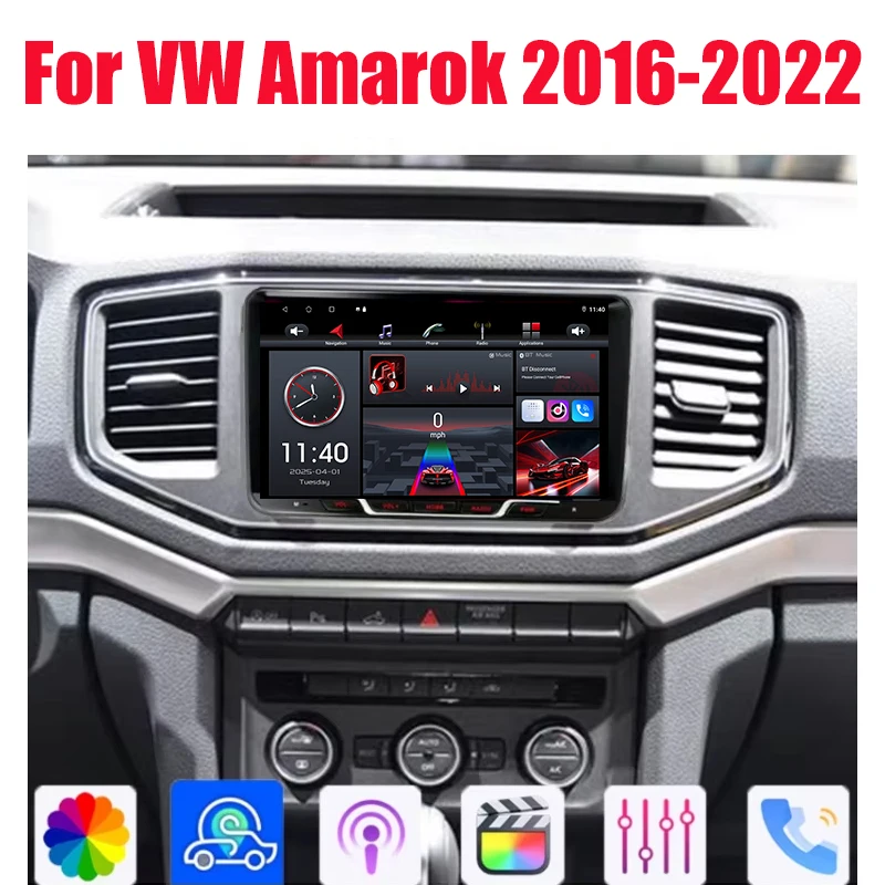 

9'' 128GB Car Radio For VW Amarok 2016-2022 Wireless Carplay Android 15 Head Unit Intelligent System GPS Naci WIFI BT Google Map