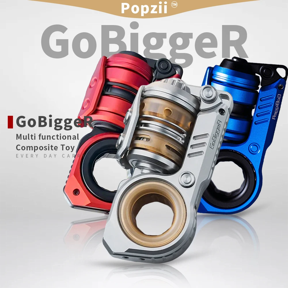 GoBiggeR Aurora S.S PEI, juguetes compuestos multifuncionales de aluminio, múltiples formas para jugar, trucos de la yema del dedo, EDC, volteo juguetes de ansiedad