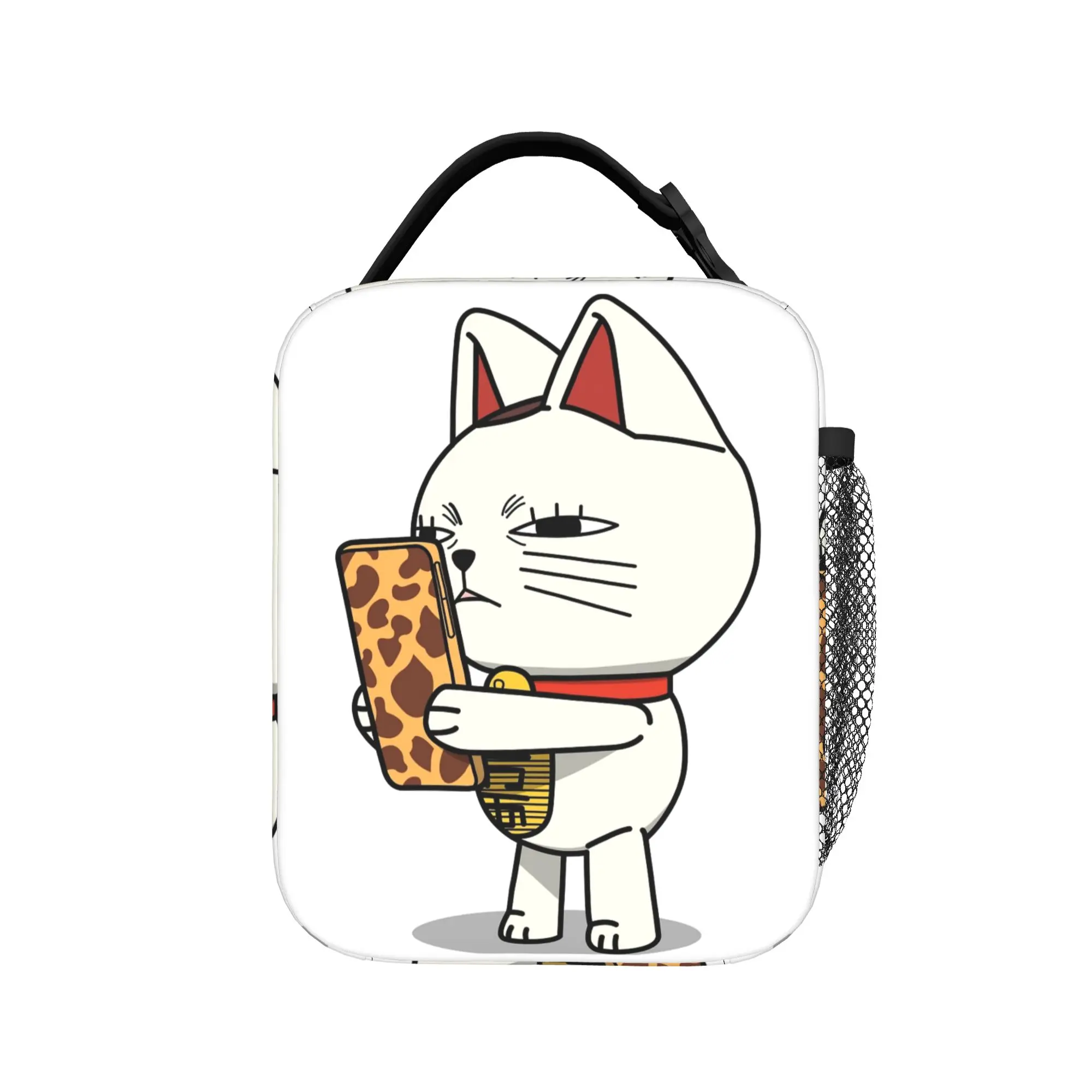 Anime Dandadan Cat Turbo Granny On Phone Thermal Insulated Lunch Bag  Portable Food Container Bags Cooler Thermal Lunch Box