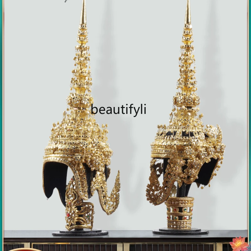 

CXH Crown Decoration Hallway Southeast Asian Style Massage Room Wine Decorative Crafts