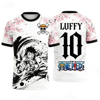 Outdoor Quick Drying One Piece Jersey Anime Pattern Football Jersey Children's Versatile Short Sleeved T-shirt