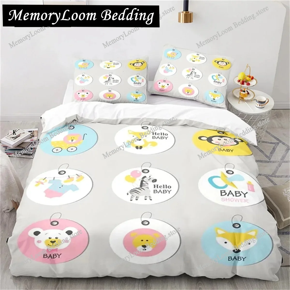 

Duvet Cover Cute Cartoon Animal King for Kids Girls Boy Teen Gift Cute Dinosaur Dog Comforter Cover Microfiber Bedding Bedroom