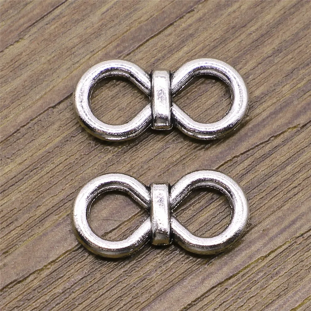 WYSIWYG 10pcs 9x19mm Double Ring Connector Connector Charms For Jewelry Making 2 Colors Jewelry Accessories