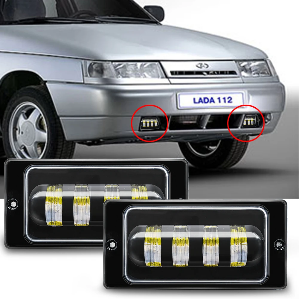 

LED DRL Driving Lights White Angel Eyes Fog Lamp For Lada 2110