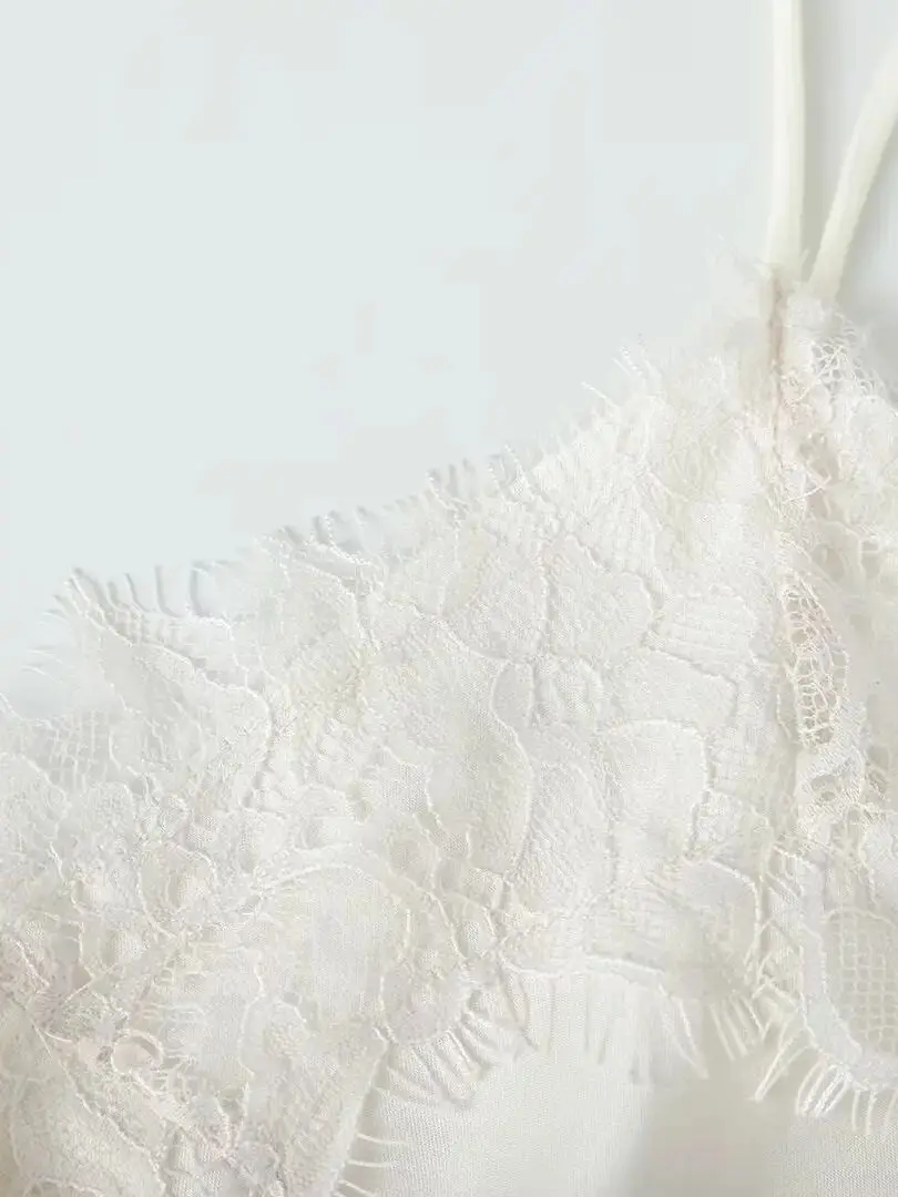 Robe élégante en Satin de soie et dentelle pour femmes, bretelles beiges, col en v, Sexy, ample, dos nu, à lacets, fendue, Robe de soirée, nouvelle collection 2025