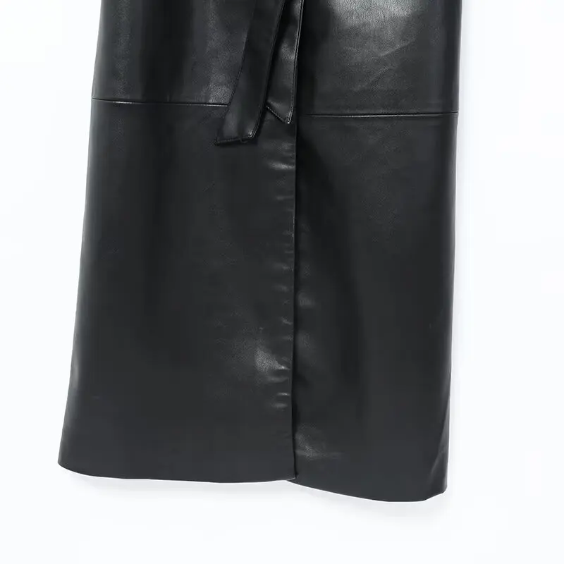 Jenny & dave inverno francês minimalista gola de pele do falso retalhos casaco de couro blusão trench coat jaqueta feminina roupas