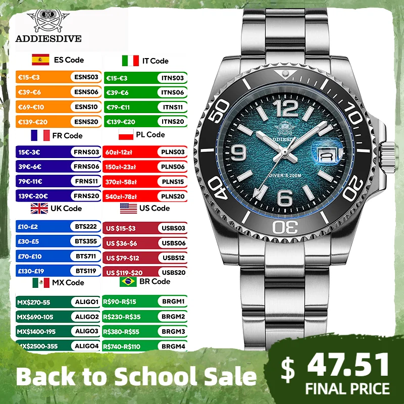 Rolex Watch Submariner - ADDIESDIVE 48mm Diver Watch Fashion Gradient