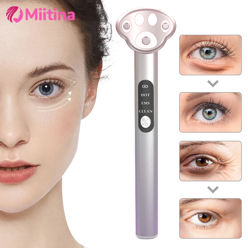 Model 7-kleuren LED-oogmassageapparaat met verwarming Trillingen Anti-aging oogzorg Nieuw apparaat voor verwijdering van donkere kringen Ooglidlift Cadeau