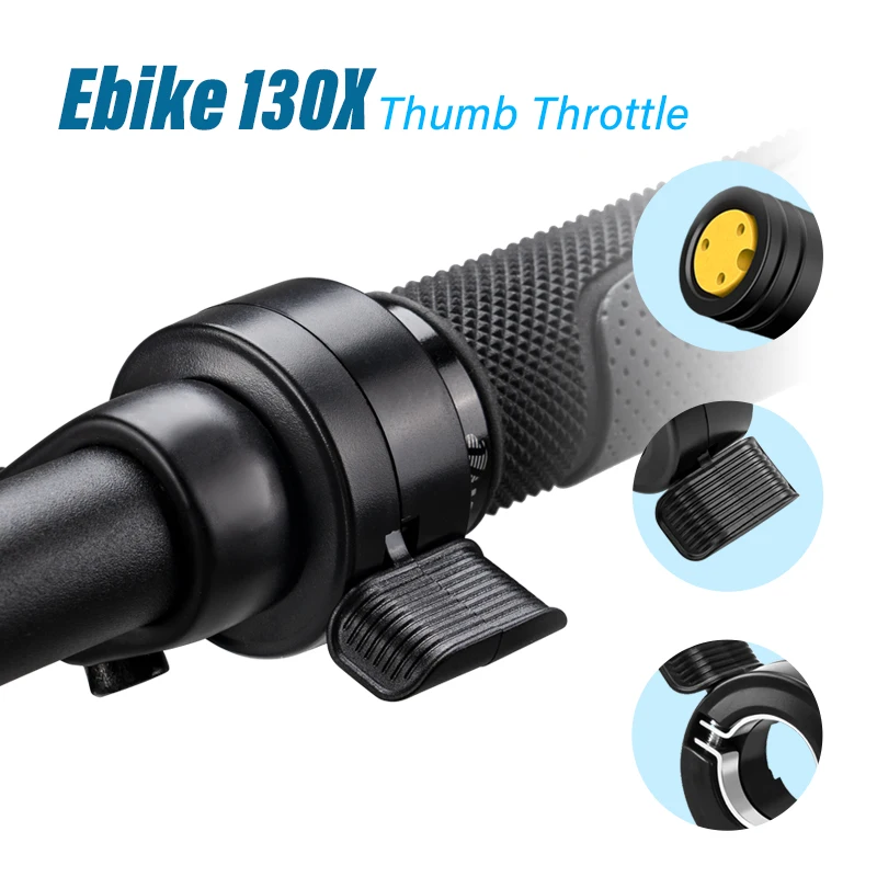 EBike 130X Thumb Throttle Speed Control Finger Throttle 3 Pin Waterproof Plug for Bafang BBS01B BBS02B BBSHD Mid Drive Motor