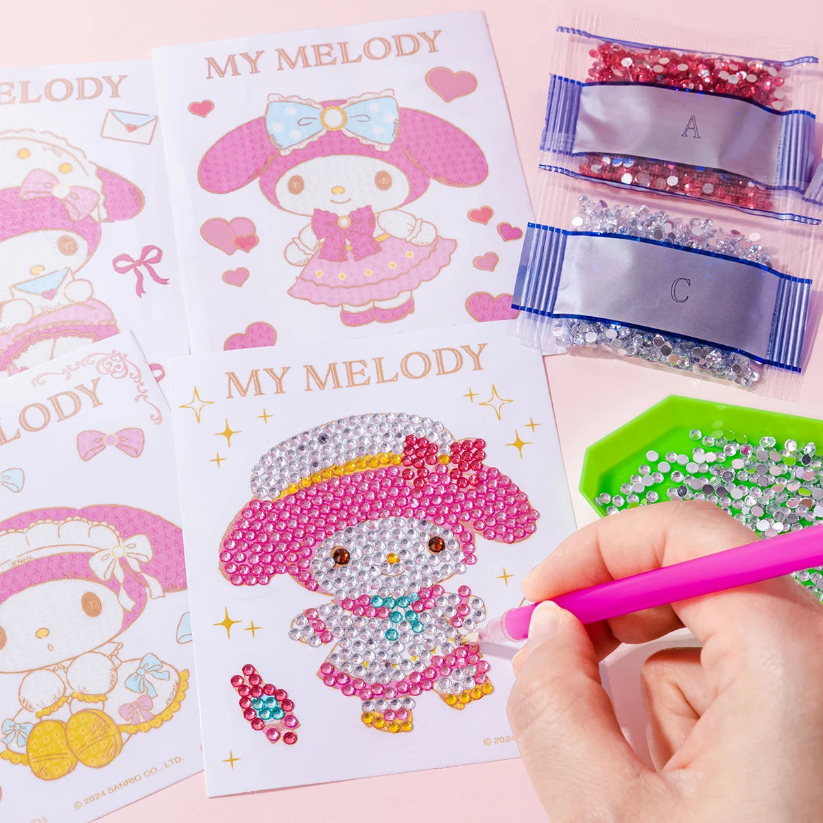 Imagem -05 - Sanrio Melody Fun Spot Diamante Adesivos Manual Criativo Adesivos Desenhos Animados Padrão Culomi Decorativo Flash Drill Adesivos