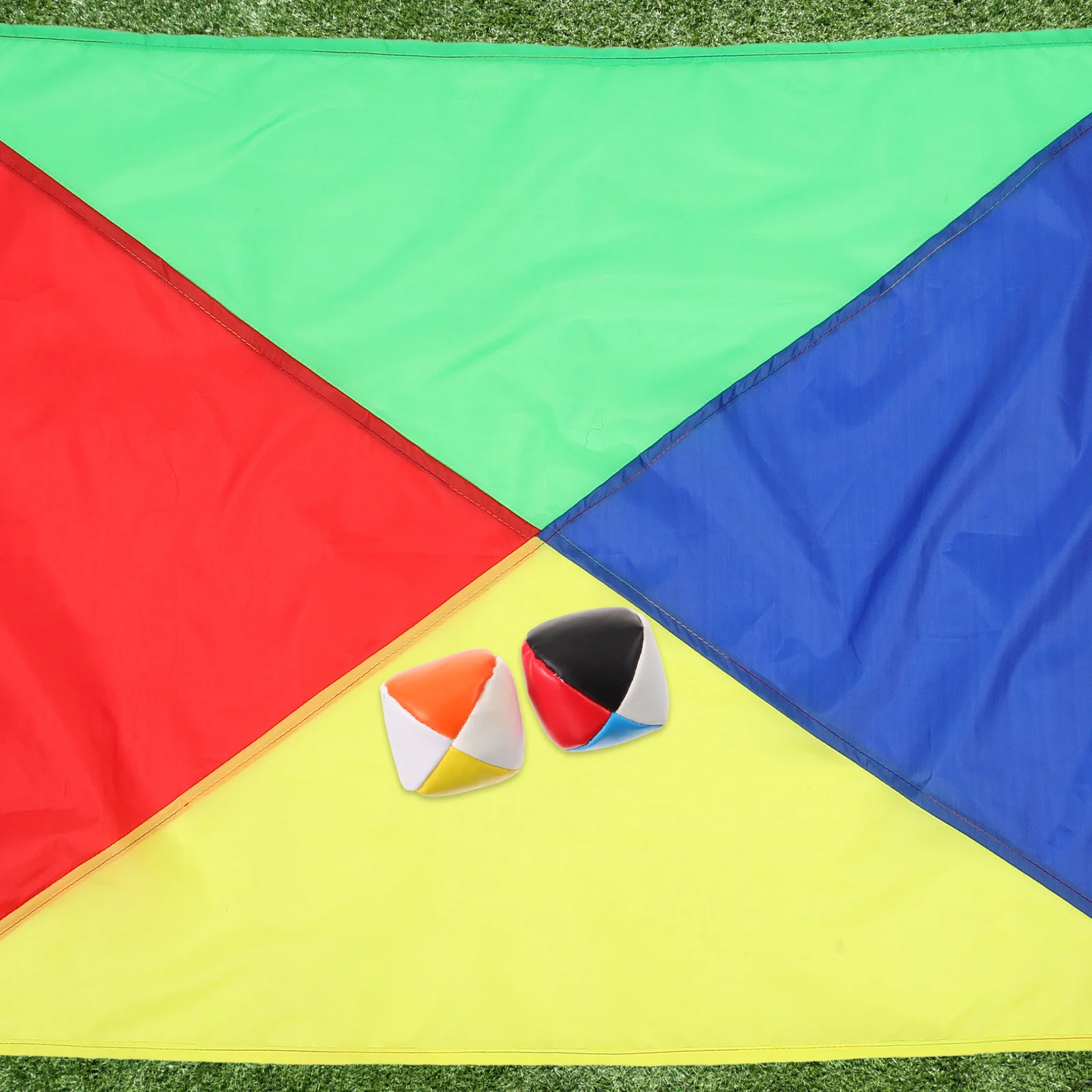 

1Set Rainbow Umbrella Children Sensory Integration Fitness Equipment Outdoor Plaything 1 Cloth 2 Balls Colorful Kids Educational