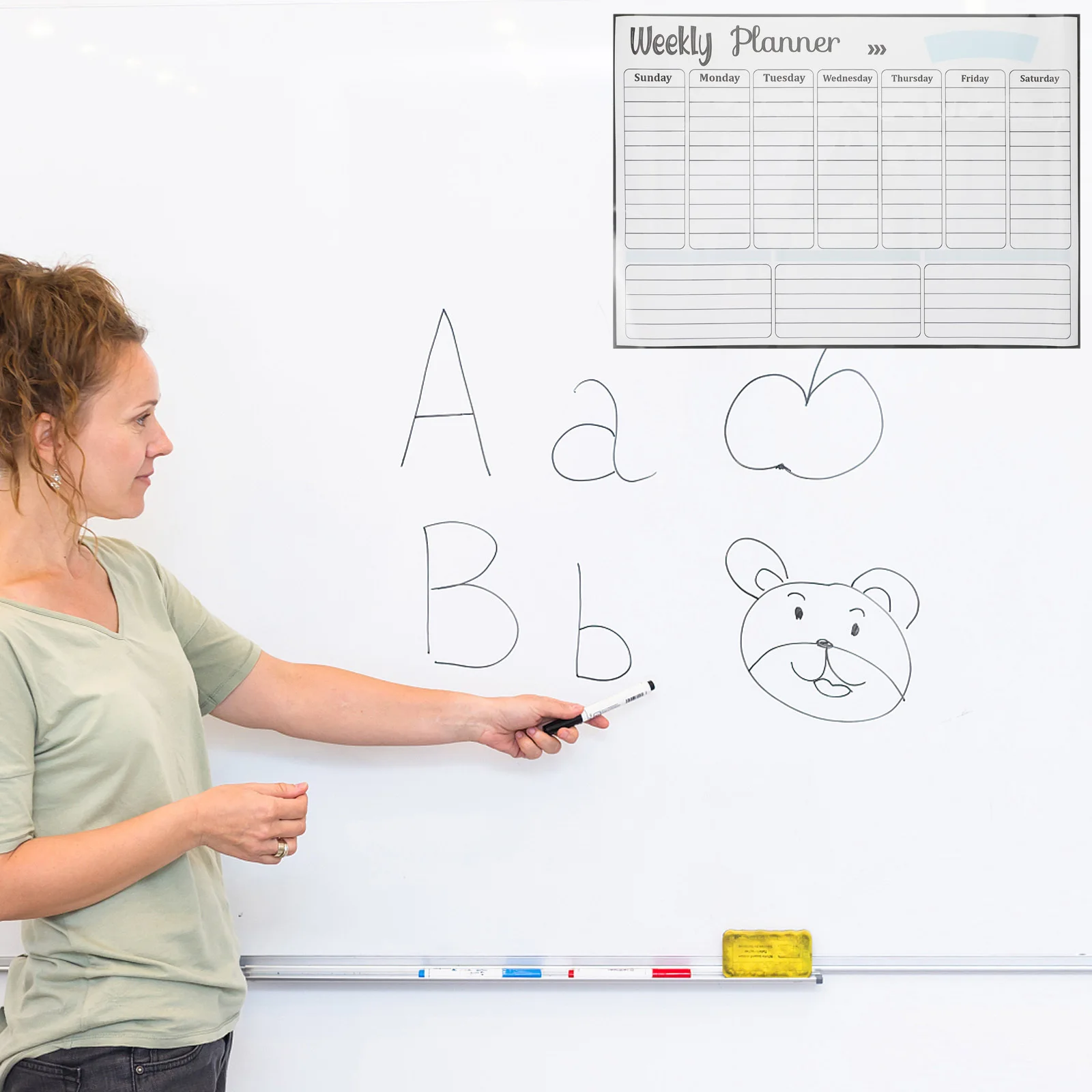 

Magnetic Refrigerator Calendar Erase Whiteboard Weekly Planner Kitchen Fridge Supply Dry Erase Magnetic Memo Board