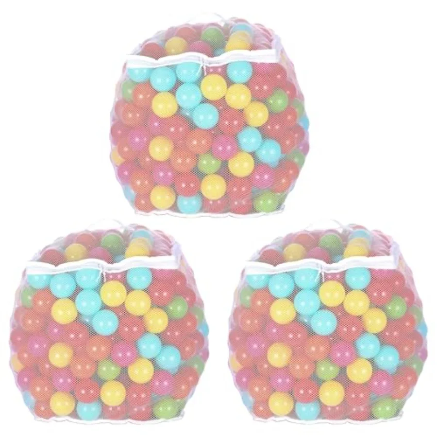 Juego de Pelotas de Juego con Bolsa de Malla en Colores Arcoíris o Pastel, Plástico Resistente a los Golpes para Piscinas de Pelotas, Casas de Juego y Brincolines
