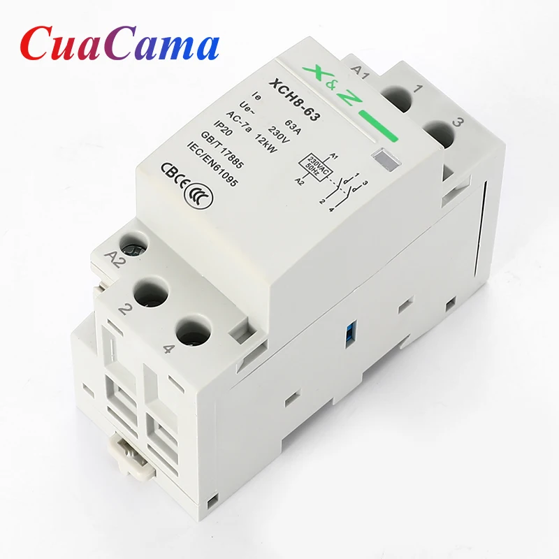 1PCS 2P Din Rail Modular Household Ac Contactor 32A/40A/63A 220V/230V 50/60HZ 1NO 1NC 2NO 2NC