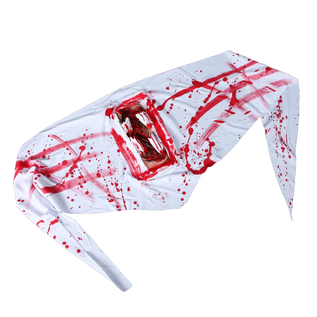 Halloween Silicone Cloth Bandage Simulated Bloody Wound Arm Wrist Cover Horrible Halloween Decoration Props