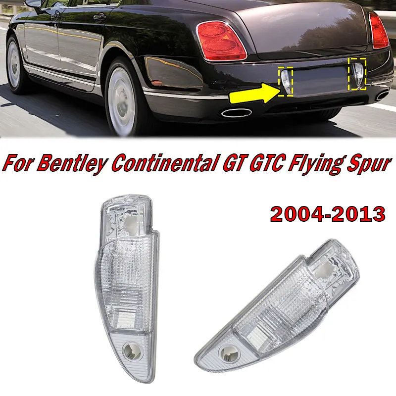 Car Accessories For Bentley Continental GT GTC Flying Spur 2004-2013 Rear License Plate Lamp Cover Brake lights Without Bulb New