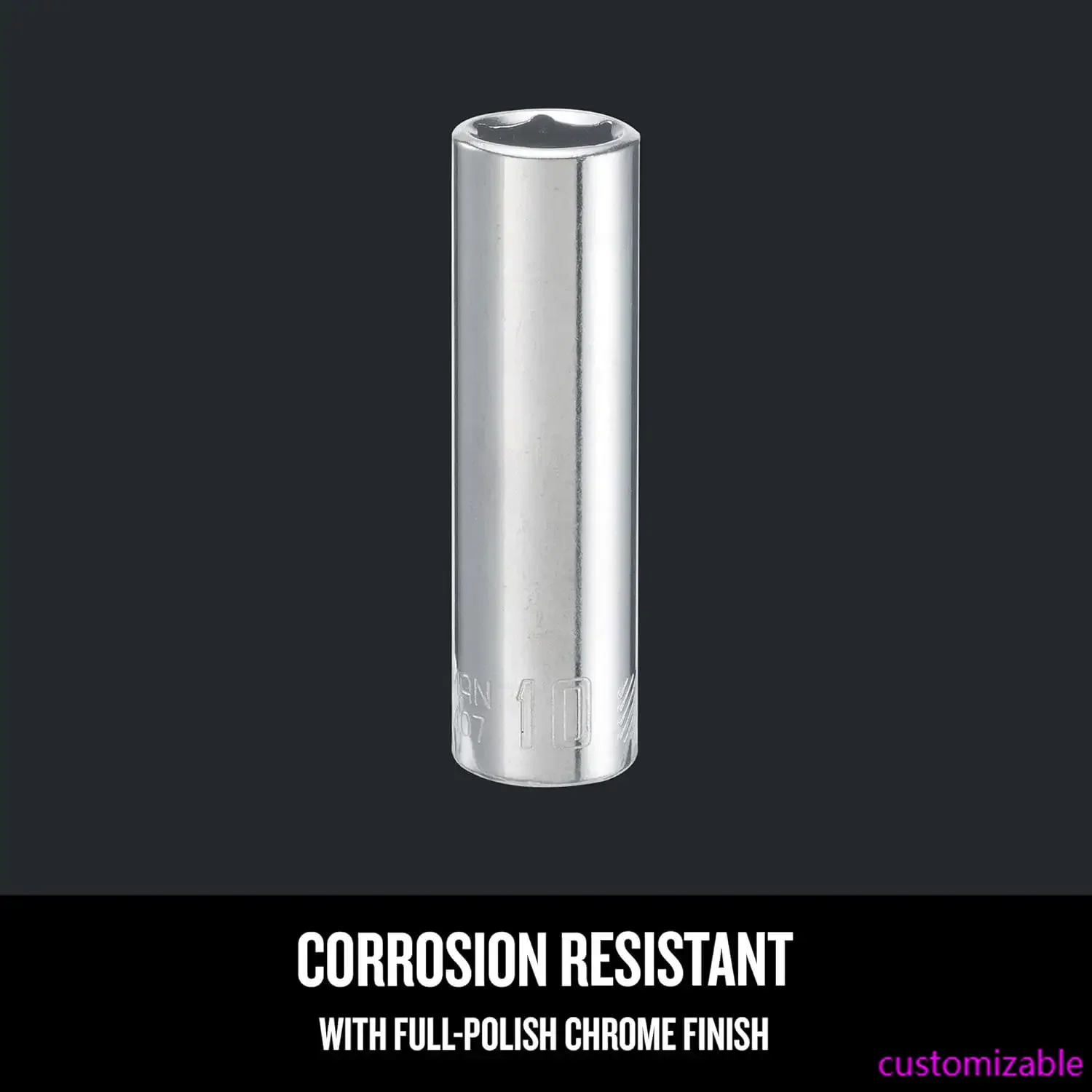 Deep Socket, Metric, 1/4-Inch Drive, 10mm, 6-Point (CMMT44407)