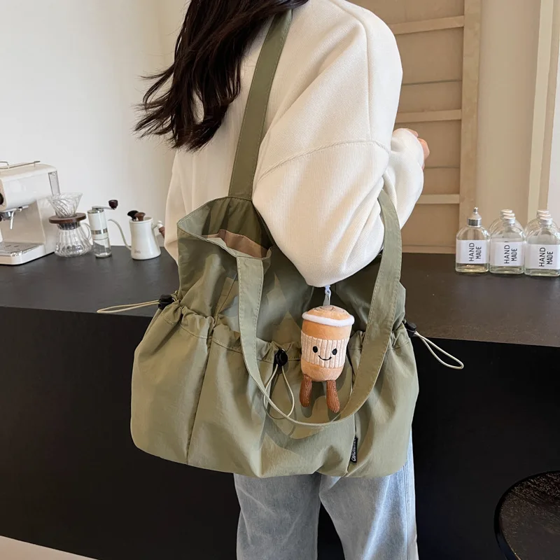 INS Casual Large Capacity Nylon Tote Bag Women's Commuter Bag Single Shoulder Student Class Bag  New Style Fashionable Tote
