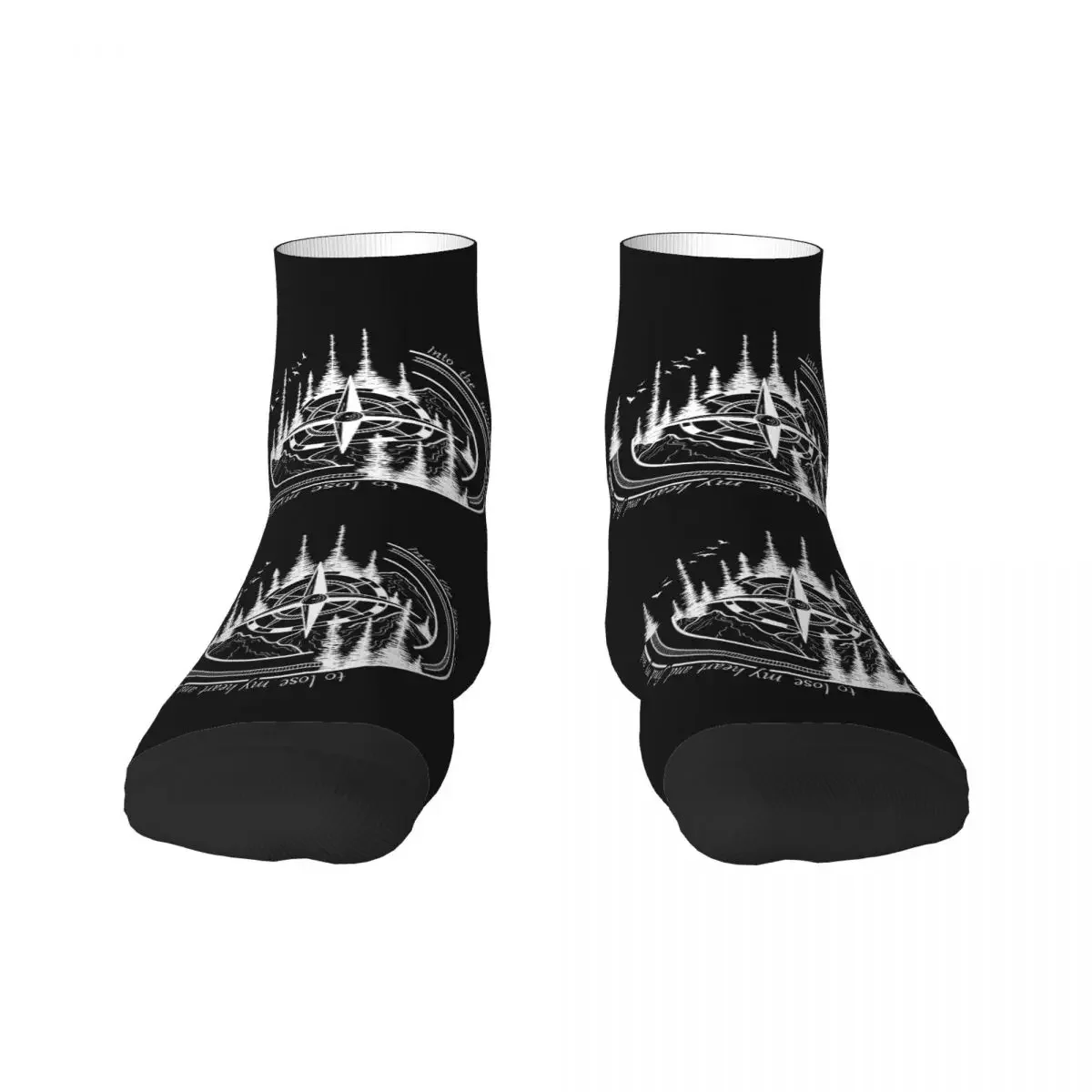 Compass Mountains Camping Adventure Mens Crew Socks Unisex Fun Spring Summer Autumn Winter Dress 