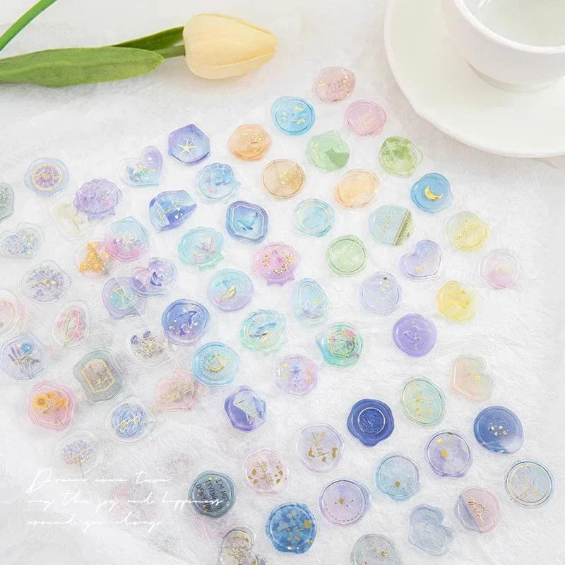 18pcs/set Wax Seal Stamp Shape Stickers Card Making Envelope Sealing Stickers Scrapbook Journal Planner Decorations Stationery