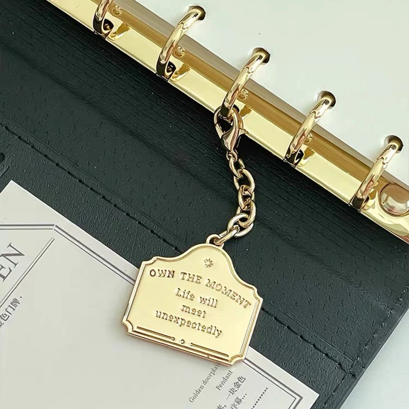 Creative high-end notebook pendant Wishing card Metal tag Keychain Travel Journal