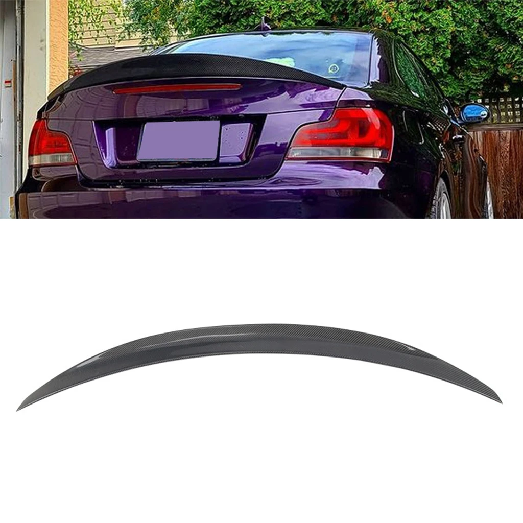 

1Pcs Real Carbon Fiber Car Rear Trunk Deck Spoiler Car Tail Wing For BMW 1 Series Sedan E82 P Style 2007-2013