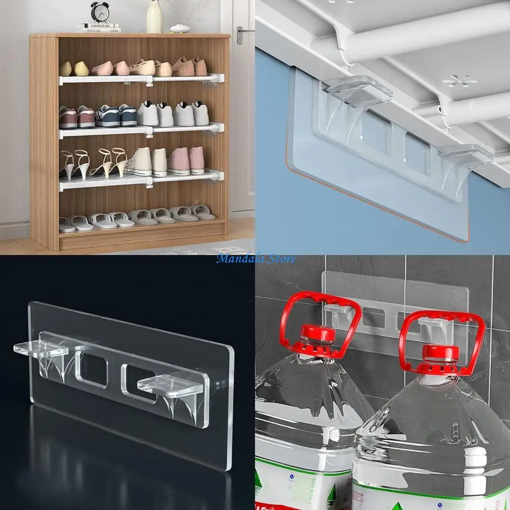 

U2JC Shelf Holder Shelf Support Clips Adhesive Pegs for Closet Cabinet Shelf Laminated Partition Bracket Storage