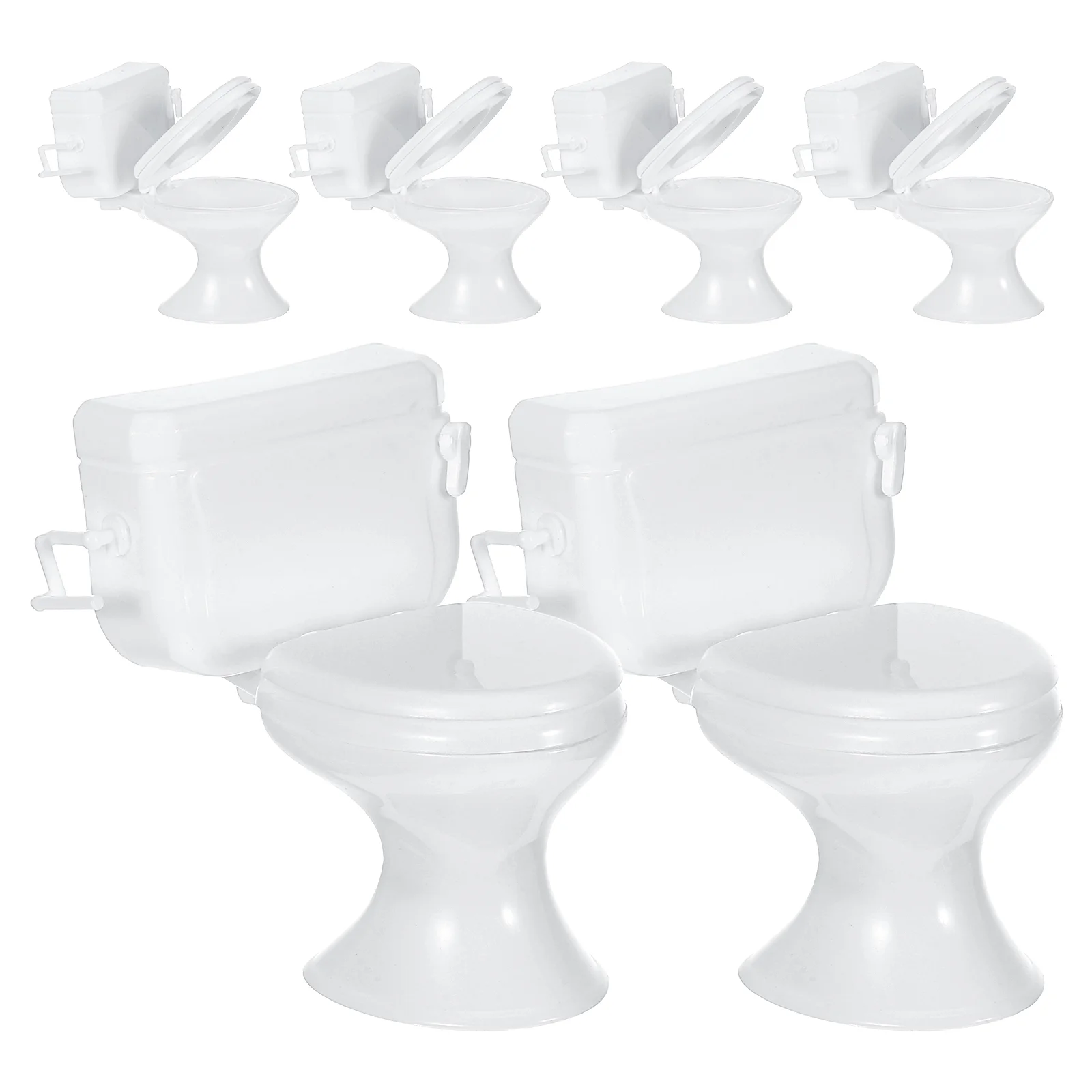 

6 Pcs Bathroom Scene Accessories Miniature Toilet Realistic Portable Fairy House Furniture Plastic