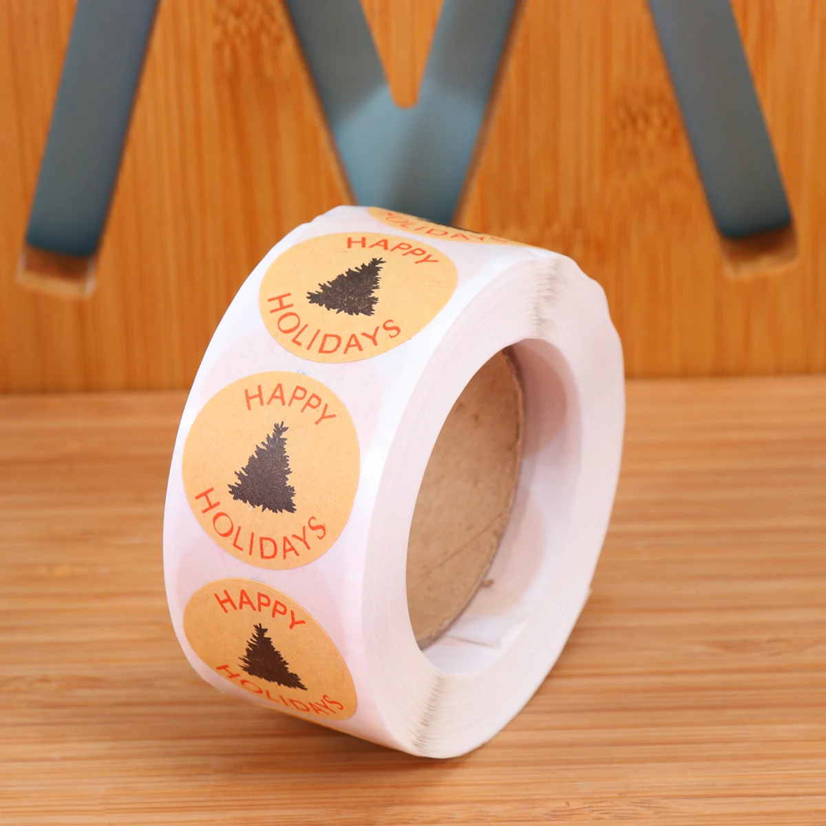 메리 크리스마스 스티커 선물 포장용 자체 접착 휴일 라벨 베이지 DIY 캔디 가방 비스킷 트리 노트북 어린이 선물