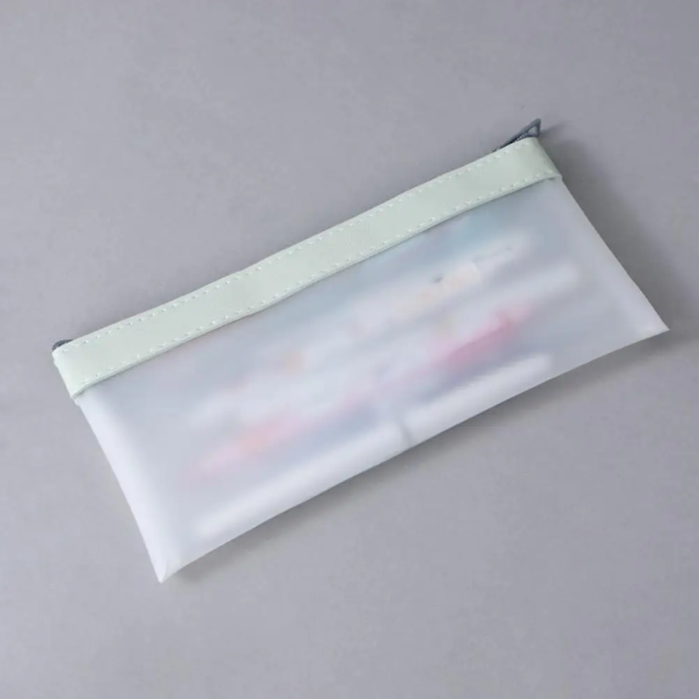 Прозрачный пенал на молнии, водонепроницаемый чехол для карандашей из прозрачного ПВХ с застежкой-молнией, кисточка для макияжа для школы